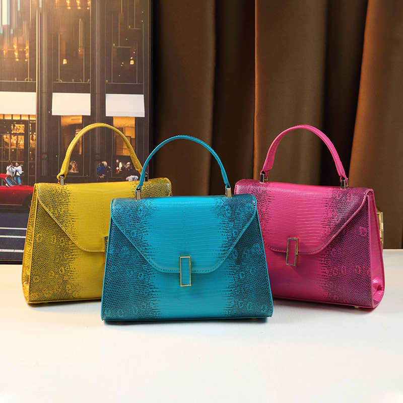 2024新款气质蛇纹凯莉包女士手提斜挎单肩潮流时尚包