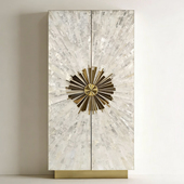 轻奢风实木酒柜客厅装 饰柜太阳花双门储物柜大师设计展示柜餐边柜