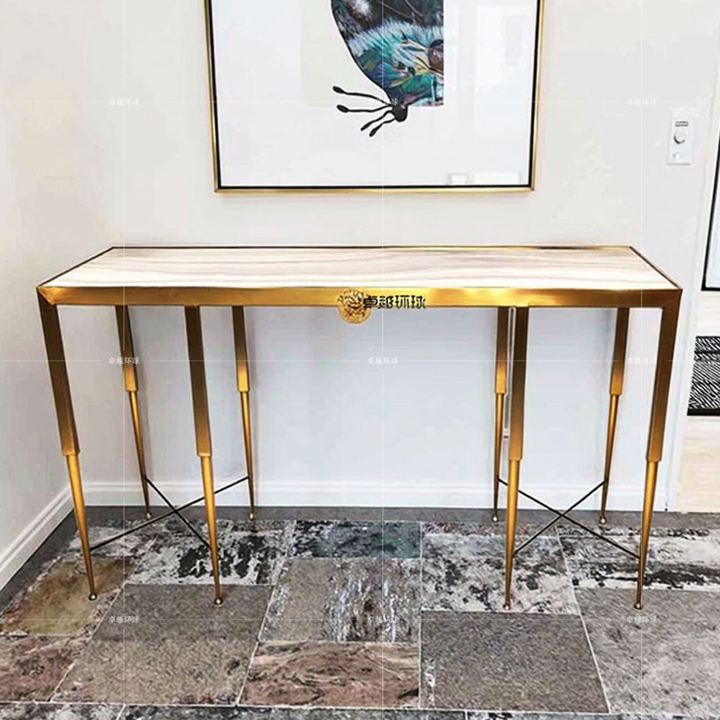 ZYCY不锈钢玄关桌大理石轻奢