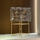 意式 轻奢玻璃展示柜酒柜别墅家用双开门设计不锈钢收纳功能餐边柜