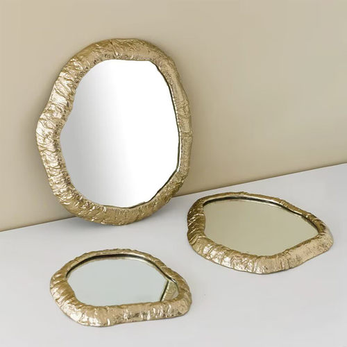 轻奢异形铜质边框创意悬挂装饰镜