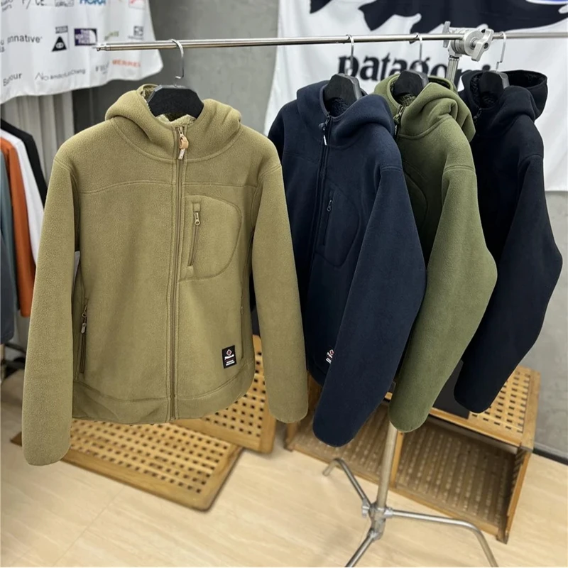 反季捡漏！重磅900克！男女同款！加绒加厚摇粒绒连帽休闲冬外套