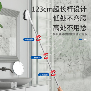 两用三角地刷硬毛刷可伸缩地板刷浴室刷多功能长柄清洁刷子