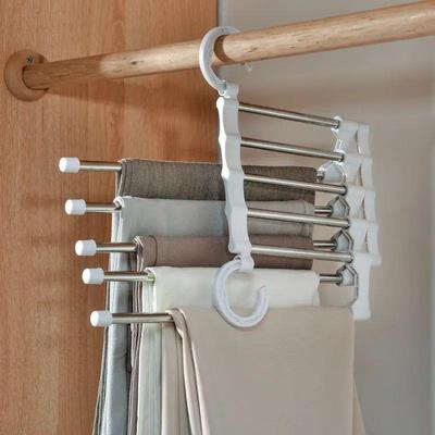 5 In 1 Magic Trousers Rack Closet Storage Organizer Multi-la