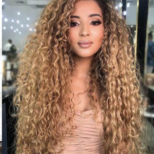 女长卷发Long Curly Hair Wig Deep Wave Black Women Afro Remy