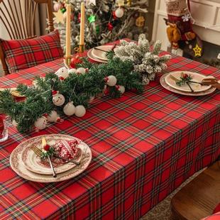 Plaid Tablecloth Xmas Christmas Red Green Rectangle Party Ta