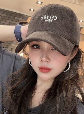 汇潮帽业帽子女款2026新款棒球帽秋冬毛绒大头围鸭舌帽个性百搭