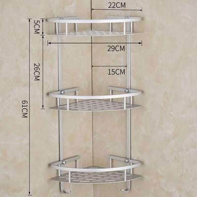 浴室收纳三角形三层落地角架卫生间储物墙角置物不锈钢架免打孔