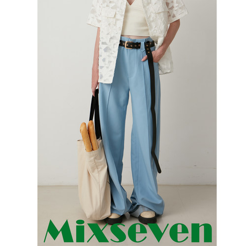 【陈牧驰同款】MIXSEVEN原创设计解构立体休闲裤高腰宽松阔腿西裤