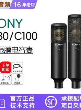 Sony/索尼 C80 C100电容麦克风 主播K歌游戏有声书ASMR录音话筒