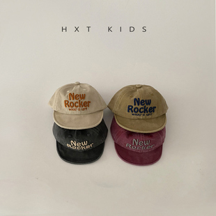 婴儿软檐鸭舌帽2025春秋季新款字母刺绣洋气帽子宝宝户外棒球帽潮