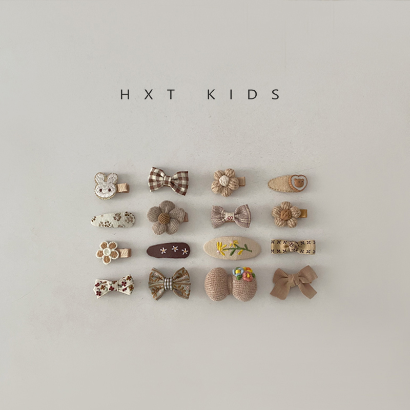 韩版女发夹全包布4个装不伤发