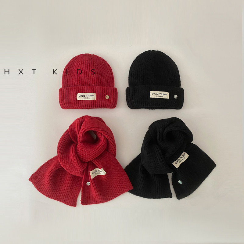 儿童帽子围巾两件套秋冬季洋气纯色小标穿搭针织帽宝宝保暖套装冬,童装/婴儿装/亲子装,帽子,淘宝优惠券,粉丝福利购,淘宝优惠卷