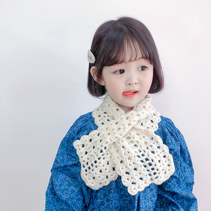 어린이 스카프 봄과 가을 얇은 한국 스타일 수제 양모 뜨개질 소녀  가을과 겨울 따뜻하고 다목적 니트 스카프