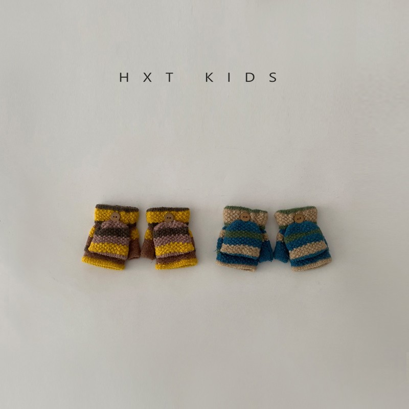 手套翻盖款保暖柔软条纹撞色