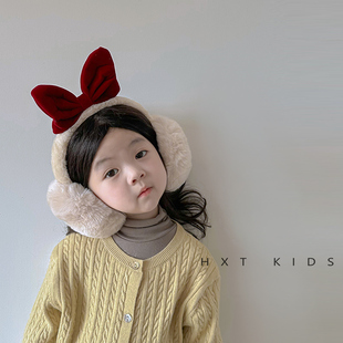 2025冬季儿童耳暖洋气蝴蝶结加厚毛绒保暖耳罩冬天女宝宝户外耳包