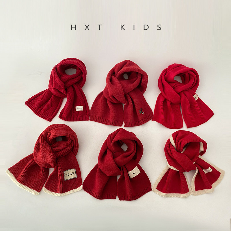 2025新年红色儿童围巾冬季喜庆穿搭圣诞保暖冬天宝宝拜年洋气围脖,童装/婴儿装/亲子装,围巾,淘宝优惠券,粉丝福利购,淘宝优惠卷