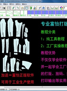 富怡电脑CAD软件的打版教程  富怡打版放码排唛架视频教程