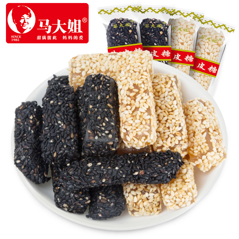 马大姐芝麻牛皮糖500g特产芝麻味牛筋软糖年货婚庆休闲喜糖果零食