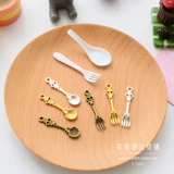 Маленькая игра с едой, вилка, сверхлегкая ложка, глина с аксессуарами, DIY