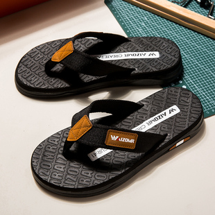 AIZOMR正品 防滑户外穿高级沙滩凉拖 沙滩人字拖男夏季 厚底2025新款
