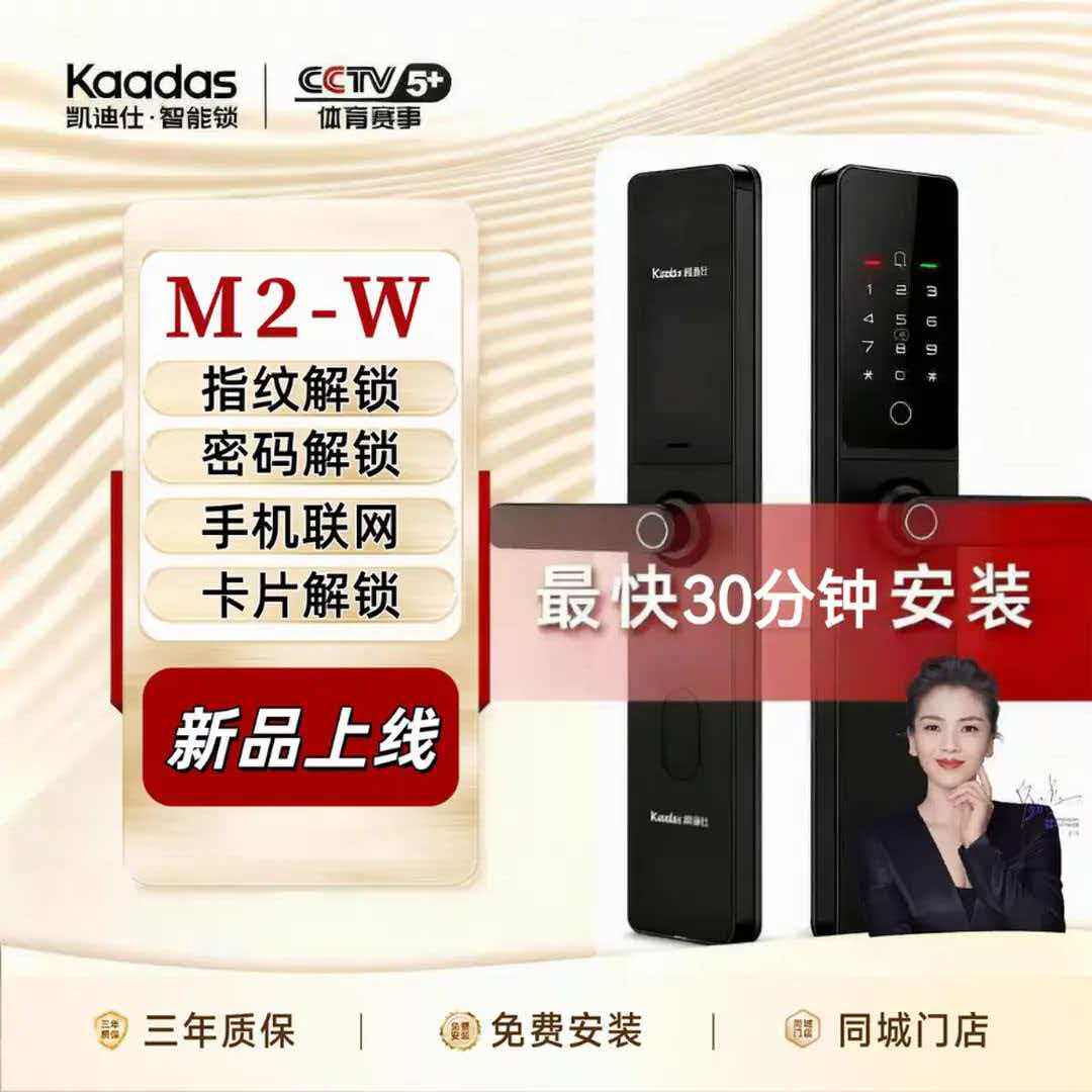 M2-W家用防盗门指纹锁凯迪仕锁匙图片