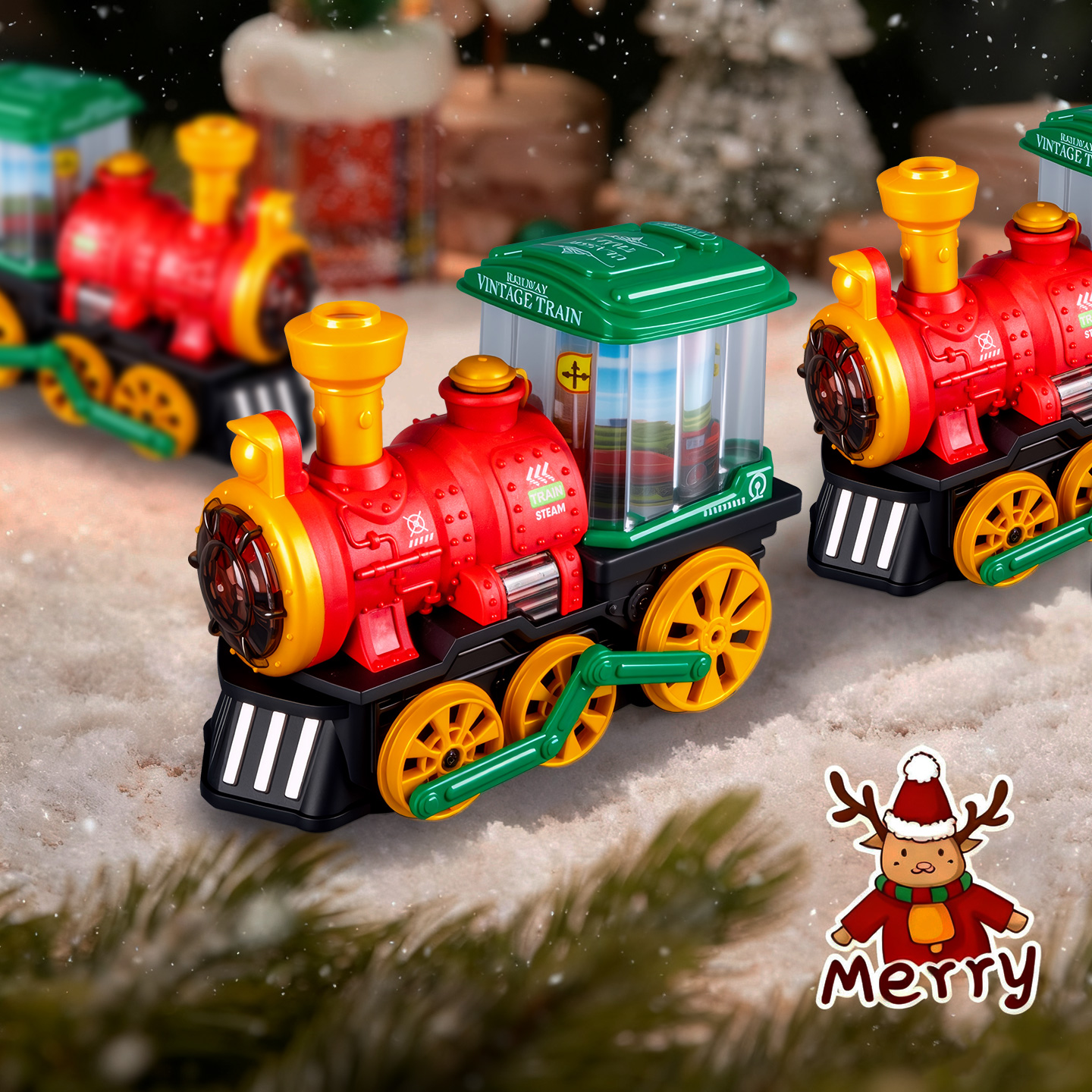 电动喷雾小火车圣诞礼物