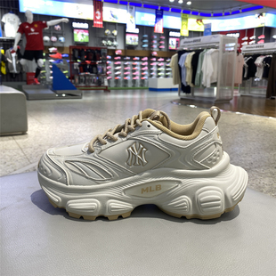 MLB 25年秋款 男女同款复古老爹鞋厚底皮面运动休闲鞋3ASHW005N