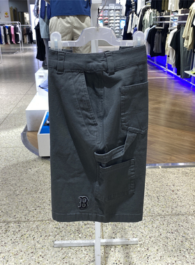 25新款MLB情侣短裤男女NY小标刺绣梭织工装休闲运动裤3ASMV0353