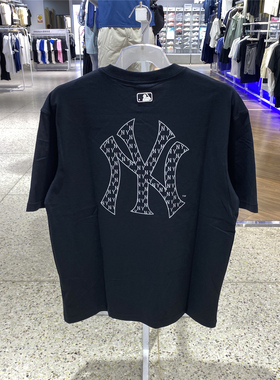 MLB正品NY宽松T恤衫男女装2025夏季新款白色运动服短袖3ATSM7053