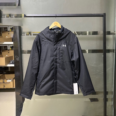 安德玛正品三合一UA男子户外保暖抓绒内胆防风冲锋衣外套1371585