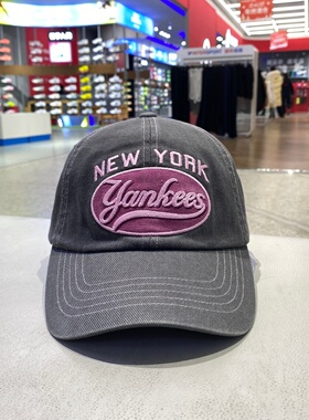 26新款MLB情侣棒球帽男女NY学院风字母刺绣运动帽鸭舌帽3ACPV165N