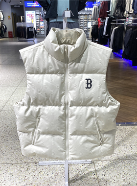 MLB 男女老花加厚羽绒马甲25秋冬立领羽绒服3ADVM0356
