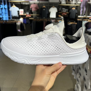 安德玛/UA男白色BOA免系带旋钮休闲运动鞋3027049-125