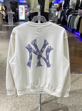 MLB男女卫衣2026新款NY老花大标印花圆领情侣运动套头衫3AMTM0961