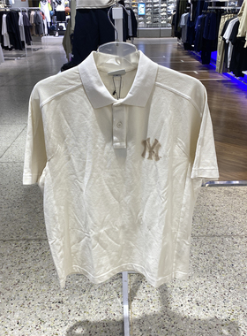 25新款MLB情侣短袖男女NY复古字母印花POLO衫运动T恤3APQB0453