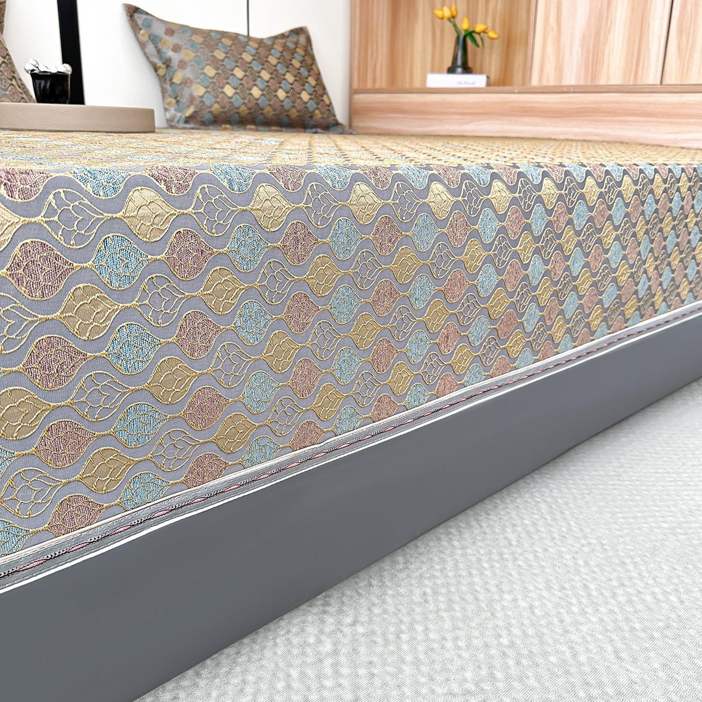 可定制新款雪尼尔提花床盖三件套榻榻米炕盖四季通用防滑床单单件