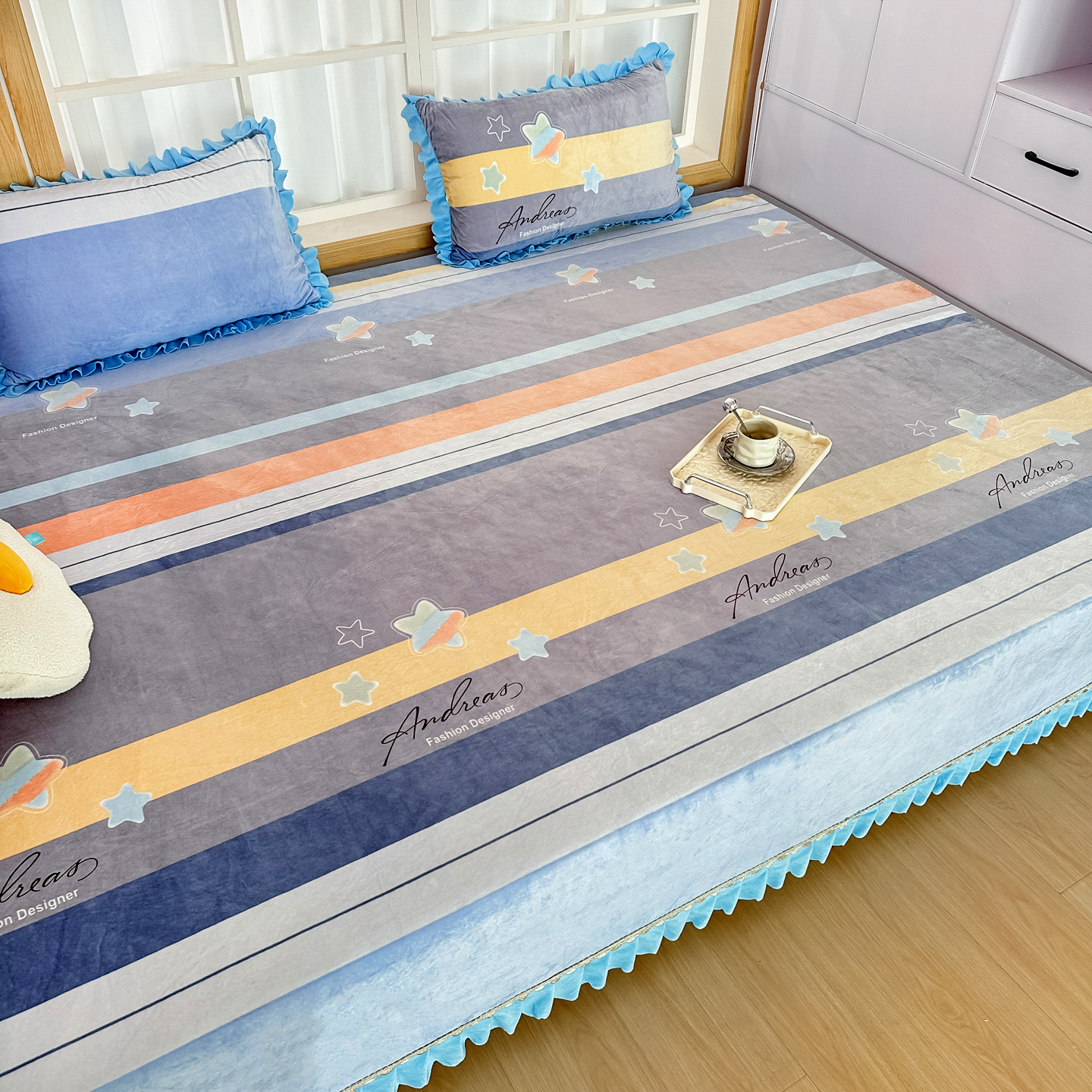 定做牛奶绒榻榻米夹棉床盖三件套东北大炕冬季炕盖3m床单四季通用