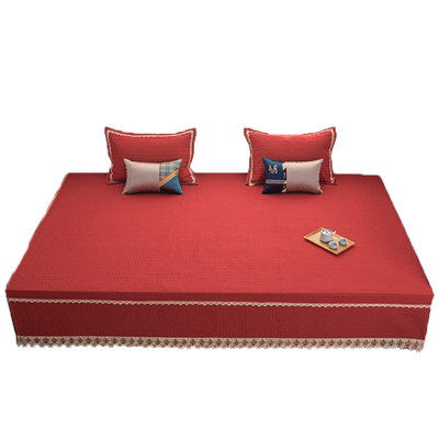 榻榻米床盖高级红色现代简约炕垫