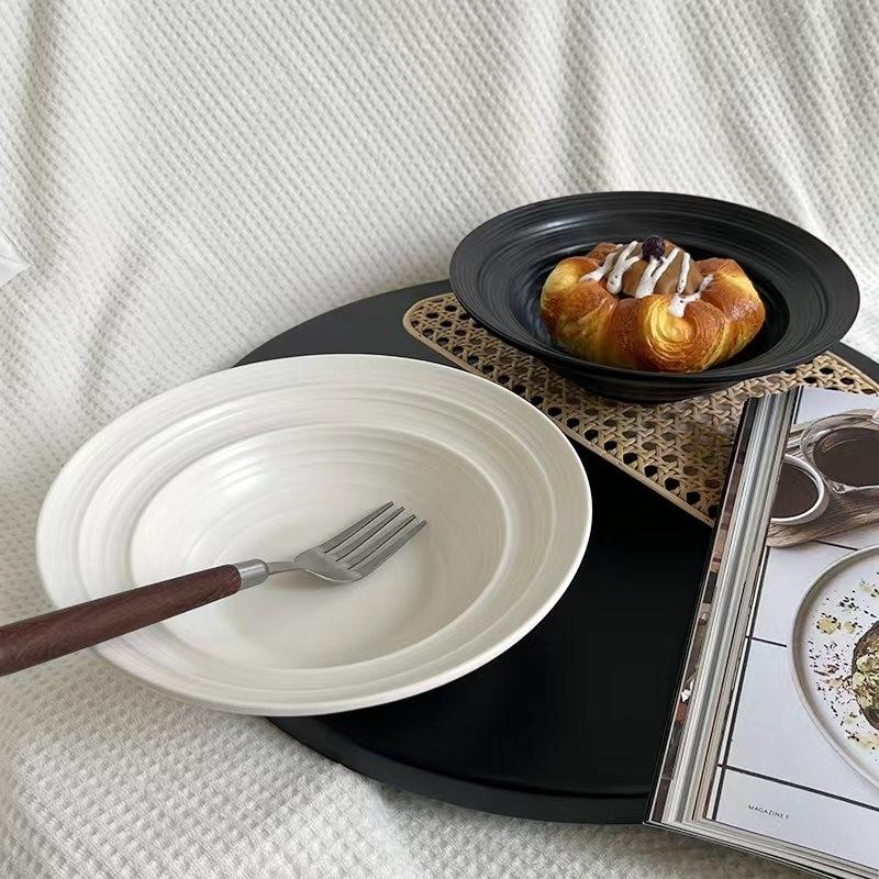 新居意home21.2cm 8.5英寸汤盘陶瓷餐具菜盘沙拉点心甜点草帽微瑕