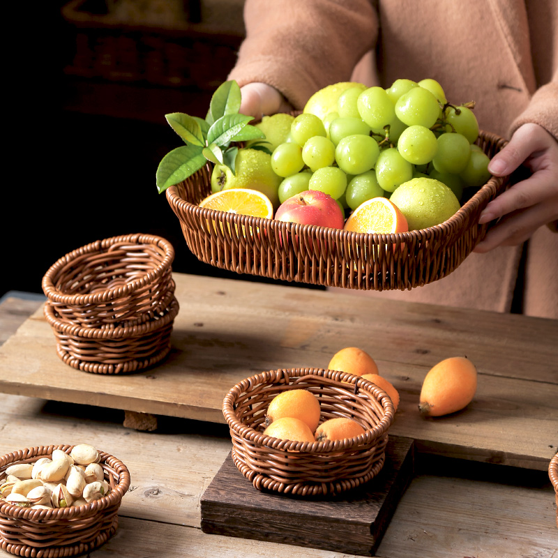Chinese style Imitation rattan Of trays household a living room Snack basket nut kitchen Vegetables Storage baskets Debris Fruits Basketin the Tableware , Tableware , Fruit bowl/Fruit plate/Hamper  category - from Buy2taobao.com to provide professional Taobao agent buy service