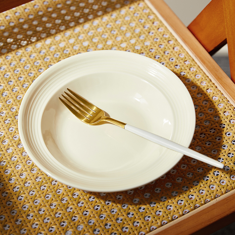 流光浅盘子家用高颜值网红简约简约炒菜盘子餐盘汤盘微瑕