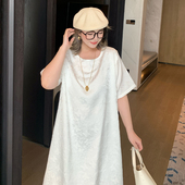 5折清仓 媛子家大码 夏季 胖mm蝴蝶优雅气质法式 显瘦遮肚连衣裙