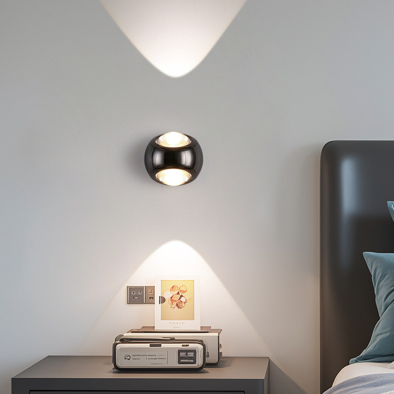 卧室床头壁灯轻奢现代简约上下发光小山丘主卧客厅玄关背景墙灯