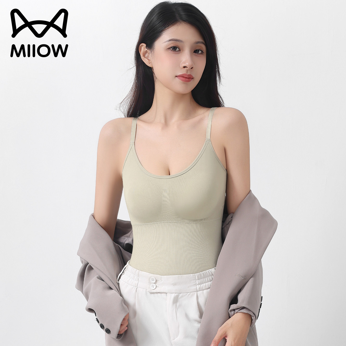 三角连体塑身衣免穿文胸收腹束腰提臀品牌塑形美体瘦身无痕束身衣