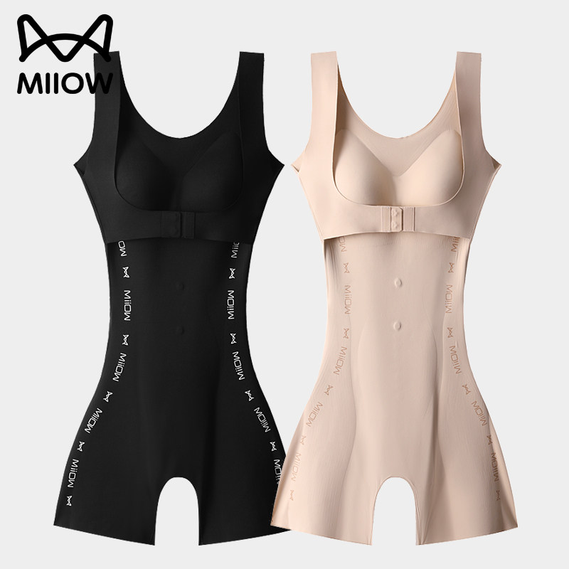 猫人连体塑身衣后脱式带胸垫产后塑形美体收腹束腰术后体雕瘦身衣