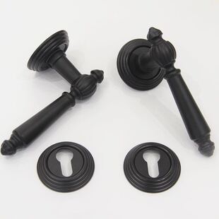 意大利黑色门锁 复古简约北欧金色门锁静音磁力房门锁 经典