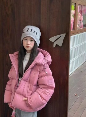 bora品牌童装25冬季新款男女童中长款羽绒服儿童90绒羽绒外套