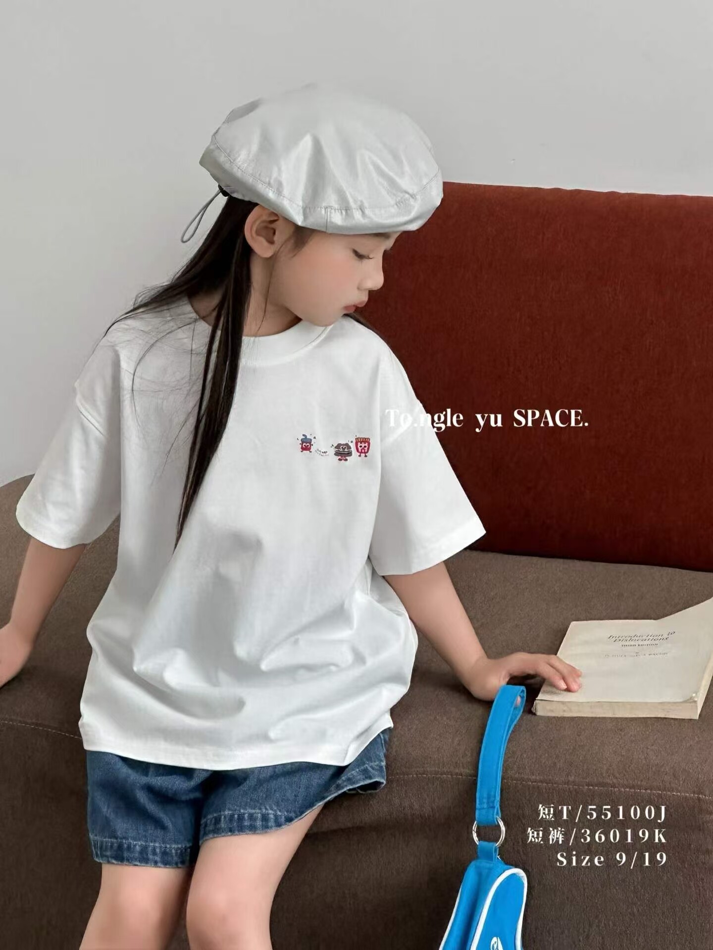 童乐鱼品牌童装2026夏款中大童女童儿童韩版刺绣短袖T恤55100