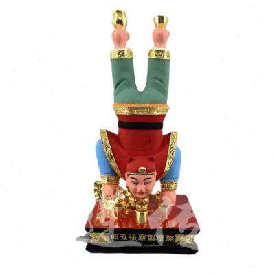 木雕人物神像翻坛张五郎香樟木手工漆线雕30cm九莲木雕精品打造o